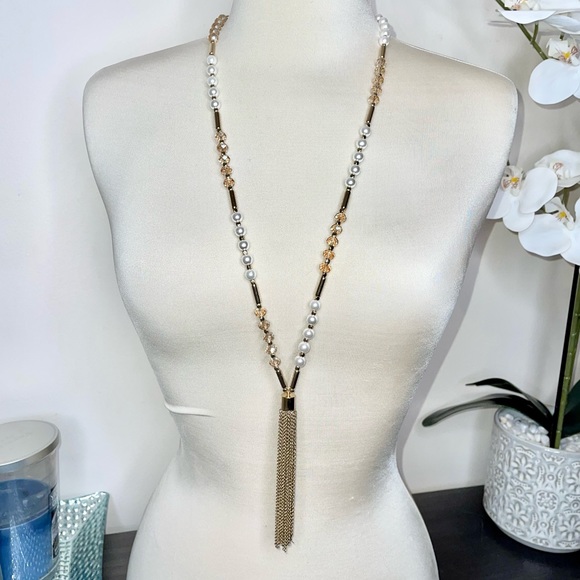 Boho Beaded Pearl Tassel Necklace - Picture 8 of 12